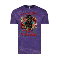 Cloud Purple Christmas life is better with a dachshund Vintage Tee - JahusDesignShop