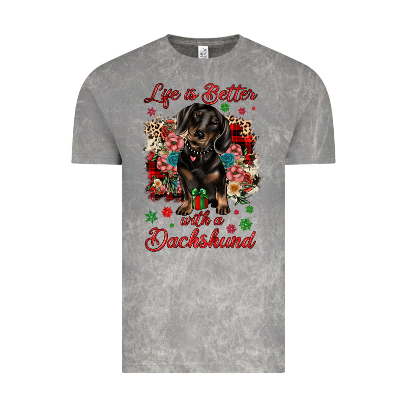 Christmas Life Is Better With A Dachshund Vintage Tee by JahusDesignShop | Teevron