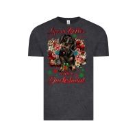 Vintage Black Christmas life is better with a dachshund Vintage Tee - JahusDesignShop