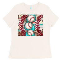 Bone baseball leopard cowhide turquoise Ladies Tee - JahusDesignShop
