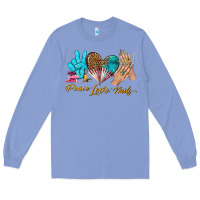 Colony Blue peace love nails bbs Long Sleeve Tee - BundleAndBundleShop