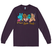 Plum peace love nails bbs Long Sleeve Tee - BundleAndBundleShop