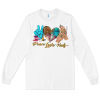 White peace love nails bbs Long Sleeve Tee - BundleAndBundleShop