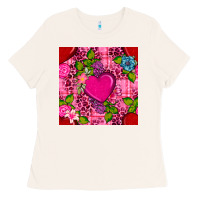 Bone valentines day flower heart with leopard seamless pattern Ladies Tee - BundleAndBundleShop