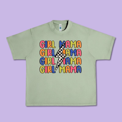 Girl Mama Lightning Bolt Urban Heavy Tee Designed By Maliassmallbusiness
