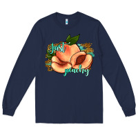 Navy just peachy 2 Long Sleeve Tee - JahusDesignShop