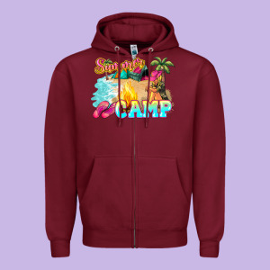 Summer Camp Zipper Hoodie Designed By Nancycooperartshop