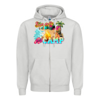 Dove Grey summer camp Zipper Hoodie - NancyCooperArtShop