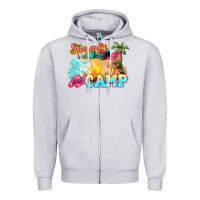 Heather Grey summer camp Zipper Hoodie - NancyCooperArtShop
