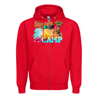 Red summer camp Zipper Hoodie - NancyCooperArtShop
