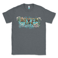 Charcoal Heather river life Classic Tee - NancyCooperArtShop