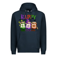 Navy happy halloween jars Premium Hoodie - CowGirlArtShop