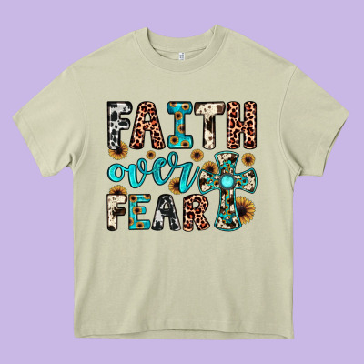 Faith Over Fear Heavy Core Tee Designed By Jahusdesignshop