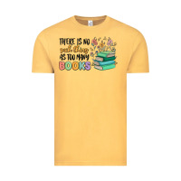 Vintage Mustard there is no such thing as too many books Vintage Tee - MaliasSmallBusiness