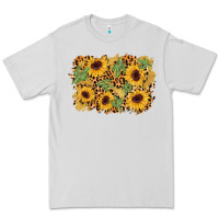 Dove Grey cactus leopard sunflower glitter background Premium Tee - AdoDesignShop