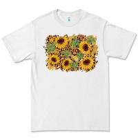White cactus leopard sunflower glitter background Premium Tee - AdoDesignShop