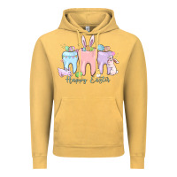 Vintage Mustard happy easter teeth Vintage Hoodie - MaliasSmallBusiness