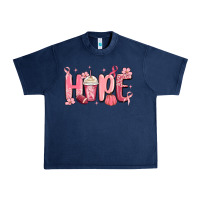 Navy breast cancer awareness hope Urban Heavy Tee - MaliasSmallBusiness