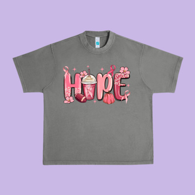 Breast Cancer Awareness Hope Urban Heavy Tee Designed By Maliassmallbusiness