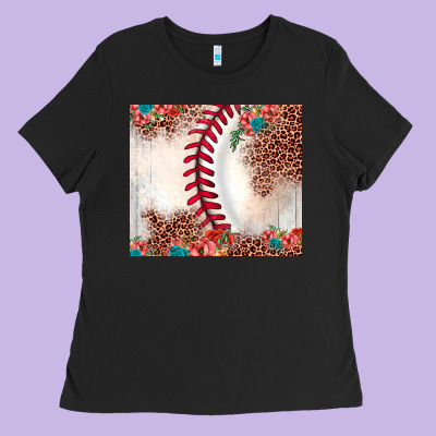 Baseball Leopard Ladies Tee Designed By Jahusdesignshop