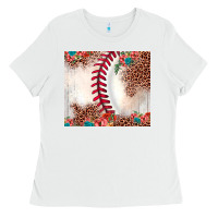 White baseball leopard Ladies Tee - JahusDesignShop