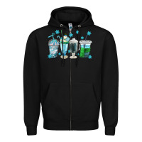 Black winter coffee cup Zipper Hoodie - texasbilliewilder