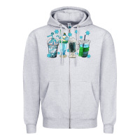 Heather Grey winter coffee cup Zipper Hoodie - texasbilliewilder