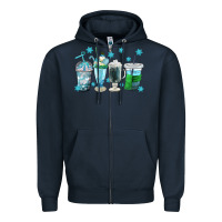 Navy winter coffee cup Zipper Hoodie - texasbilliewilder