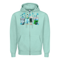 Seafoam winter coffee cup Zipper Hoodie - texasbilliewilder