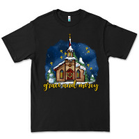 Black Christmas church and snow grace and mercy Premium Tee - AdoDesignShop