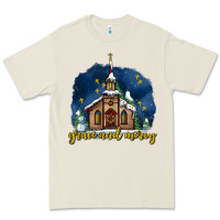 Christmas Church And Snow Grace And Mercy Premium Tee | Teevron
