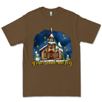 Cacao Christmas church and snow grace and mercy Premium Tee - AdoDesignShop