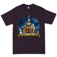 Plum Christmas church and snow grace and mercy Premium Tee - AdoDesignShop