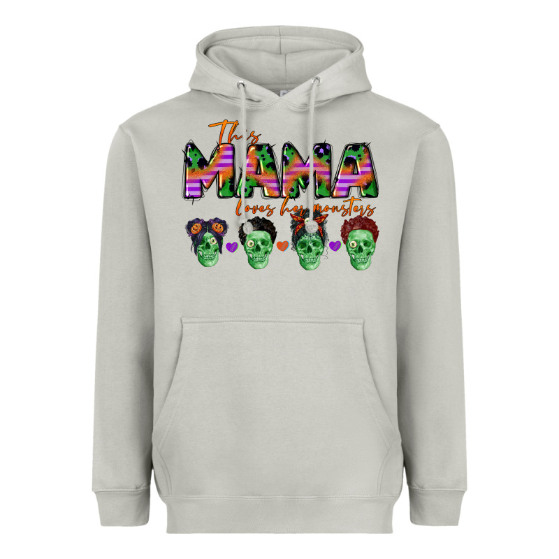 Personalized This Mama Loves Her Monsters Heavyweight Hoodie by CowGirlArtShop | Teevron