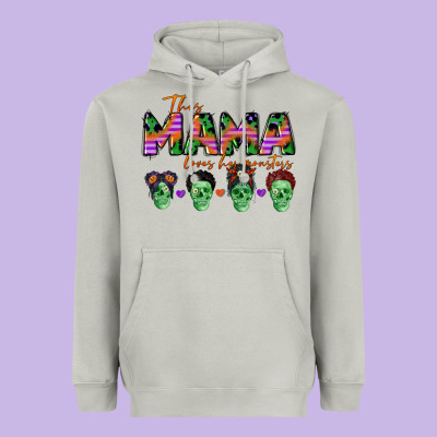 Personalized This Mama Loves Her Monsters Heavyweight Hoodie Designed By Cowgirlartshop