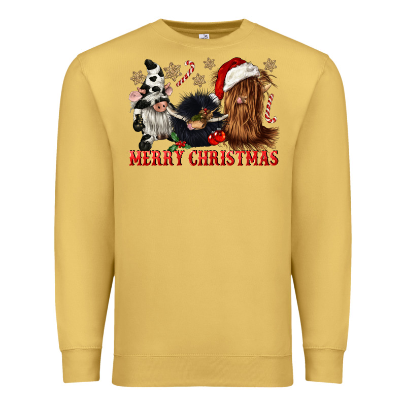 Merry Christmas Heifer Cow Gnomies Premium Sweatshirt by CowGirlArtShop | Teevron