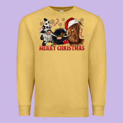 Merry Christmas Heifer Cow Gnomies Premium Sweatshirt Designed By Cowgirlartshop