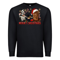 Black merry christmas heifer cow gnomies Premium Sweatshirt - CowGirlArtShop