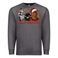 Charcoal Heather merry christmas heifer cow gnomies Premium Sweatshirt - CowGirlArtShop
