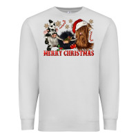 Dove Grey merry christmas heifer cow gnomies Premium Sweatshirt - CowGirlArtShop