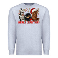 Heather Grey merry christmas heifer cow gnomies Premium Sweatshirt - CowGirlArtShop