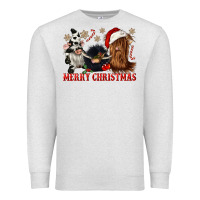 Oatmeal Heather merry christmas heifer cow gnomies Premium Sweatshirt - CowGirlArtShop