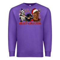 Purple merry christmas heifer cow gnomies Premium Sweatshirt - CowGirlArtShop