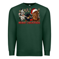 Sports Green merry christmas heifer cow gnomies Premium Sweatshirt - CowGirlArtShop