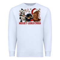 White merry christmas heifer cow gnomies Premium Sweatshirt - CowGirlArtShop