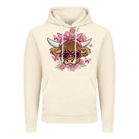 Vintage Artic cow with flowers and butterflies Vintage Hoodie - MaliasSmallBusiness