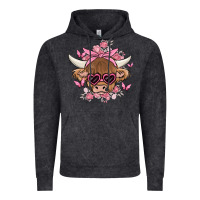 Vintage Black cow with flowers and butterflies Vintage Hoodie - MaliasSmallBusiness