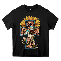 Black leopard cross  sunflower Heavy Core Tee - JahusDesignShop