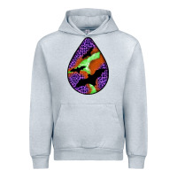 Heather Grey halloween bat  teardrop Urban Hoodie - BundleAndBundleShop