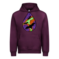 Mauve Wine halloween bat  teardrop Urban Hoodie - BundleAndBundleShop